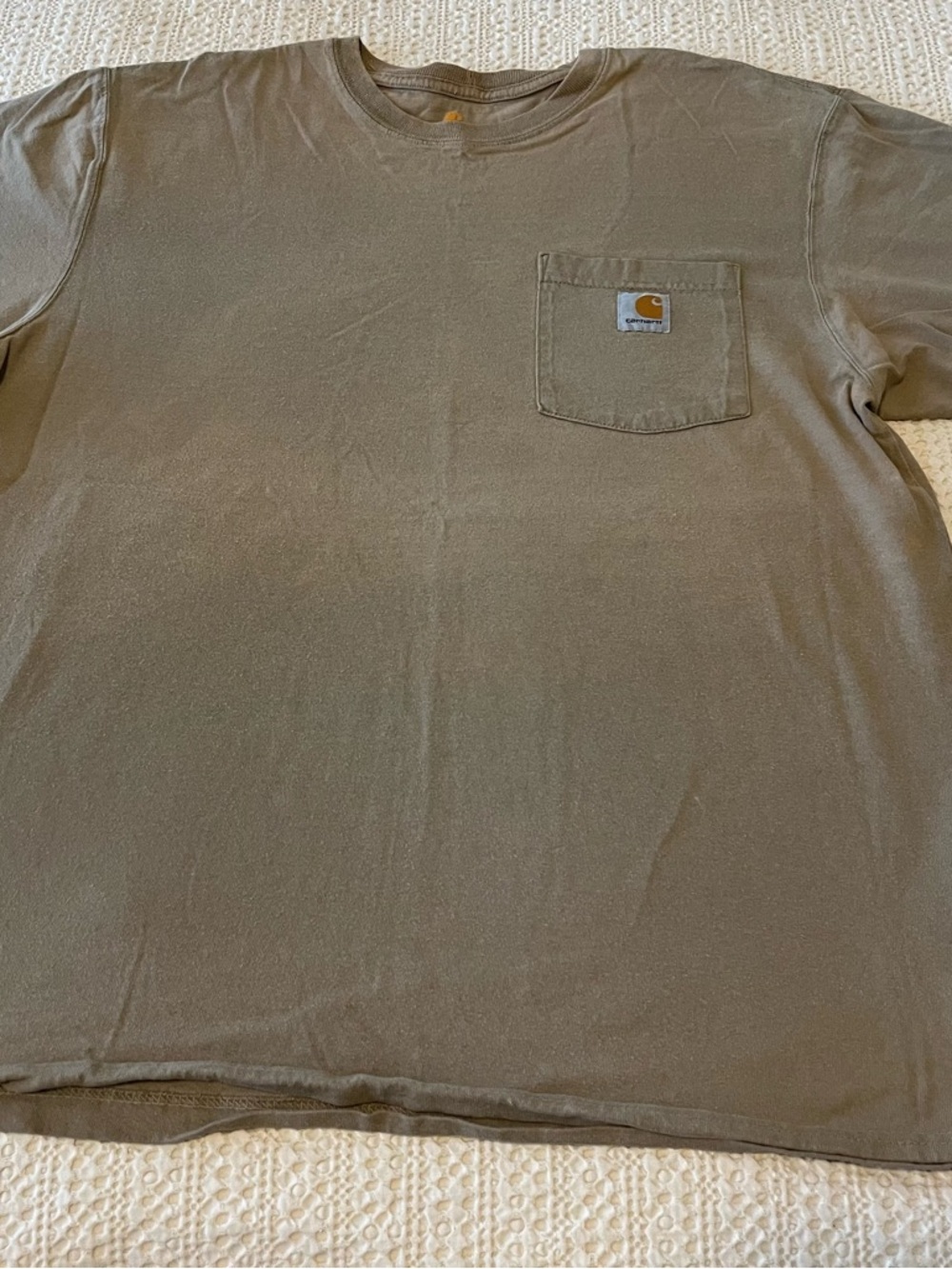 Carhartt Olive Green Short Sleeve Pocket Tee with Logo Patch